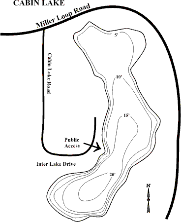 Bathymetric Map of Cabin Lake