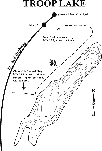 Bathymetric Map of Troop Lake