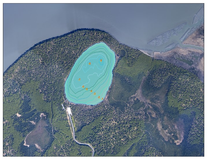 Bathymetric Map of Beach Lake
