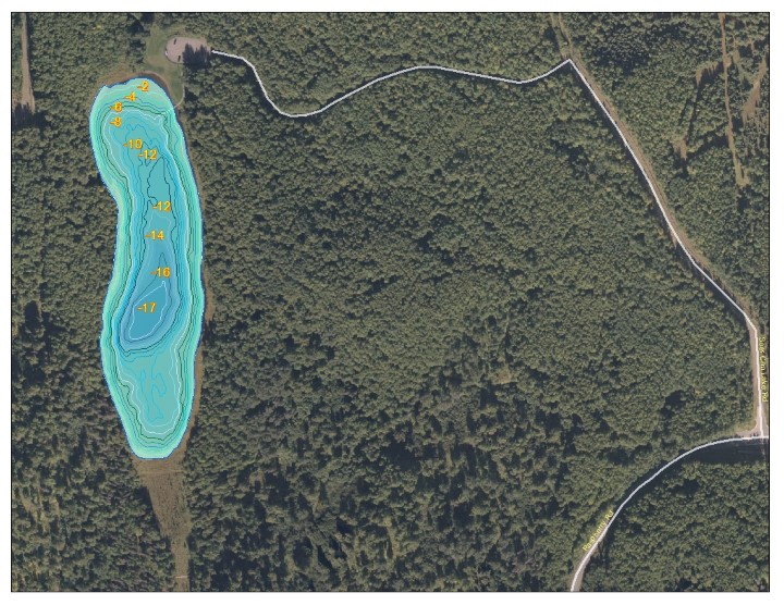 Bathymetric Map of Campbell Point Lake