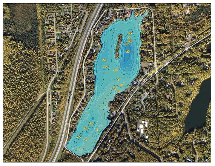 Bathymetric Map of Lower Fire Lake