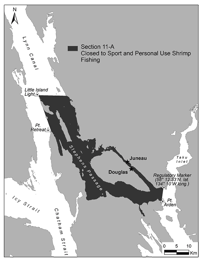 JUNEAU AREA SECTION 11-A REMAINS CLOSED TO SPORT AND PERSONAL USE SHRIMP FISHING