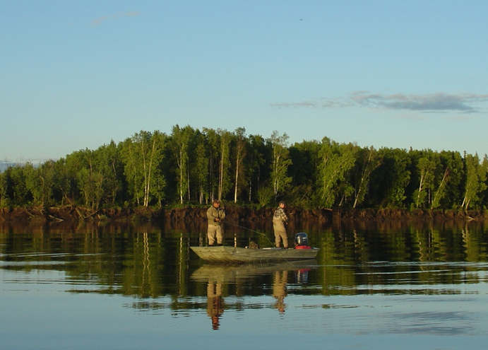 The lower Nowitna River on a beautiful, sunny day.