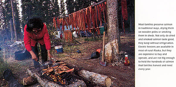 Picture of woman drying and cooking fish