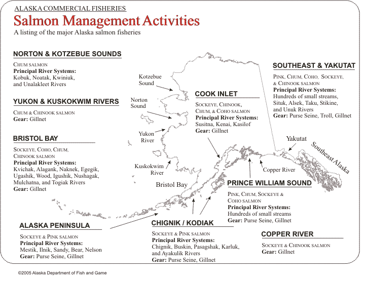 Salmon Management Activities map graphic