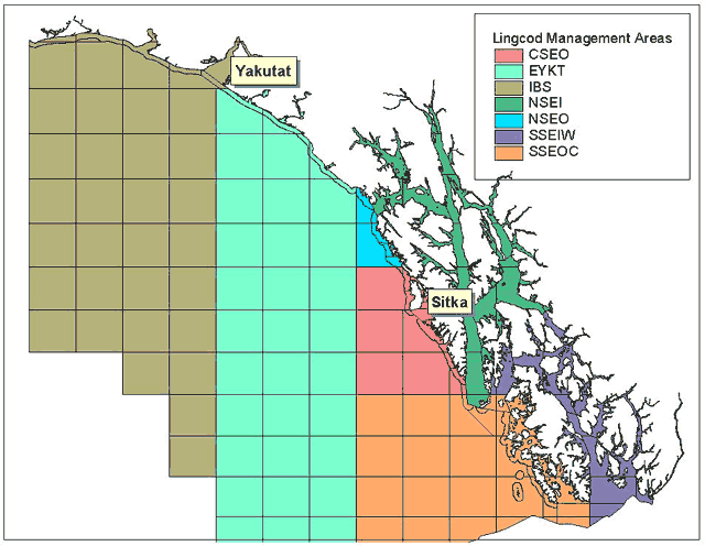 Lingcod management areas map