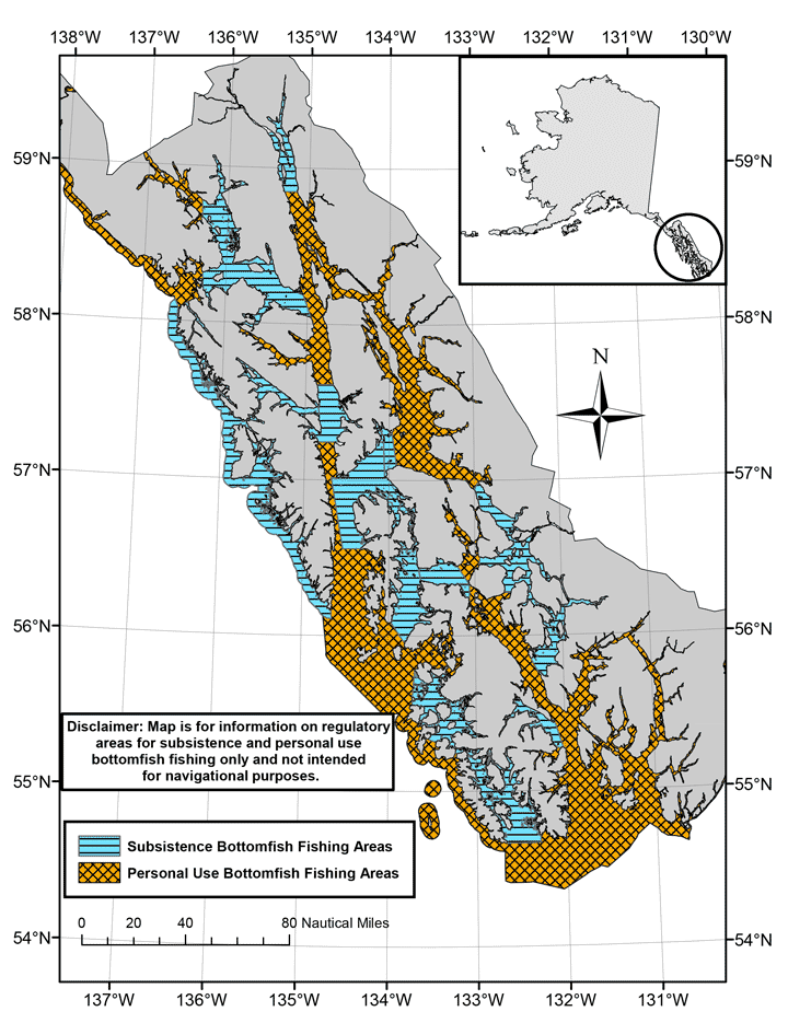 Personal Use Bottomfish Fishing Areas map