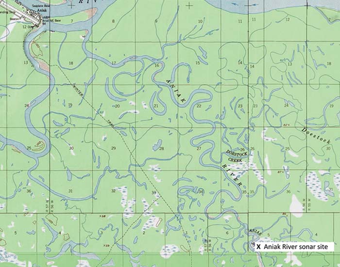 Aniak River sonar site map