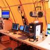 In the WeatherPort tent, six network computers collect sonar data and a technician is on staff 24 hours a day seven days a week.