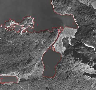Aerial view of Seldovia Lagoon