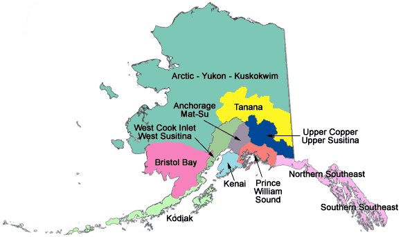 Map of Alaska by region
