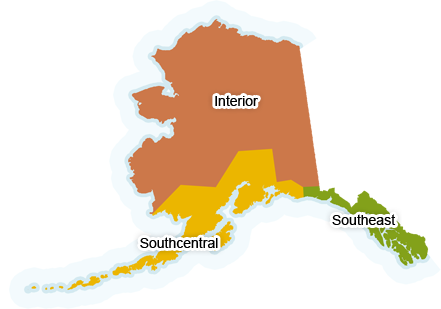 State map of the three Sport Fish regions