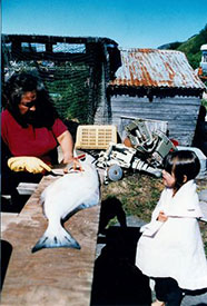 Cleaning halibut