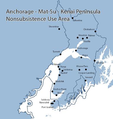 Map of Anchorage-Matsu-Kenai Nonsubsistence Area