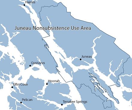 Map of Juneau Nonsubsistence Area