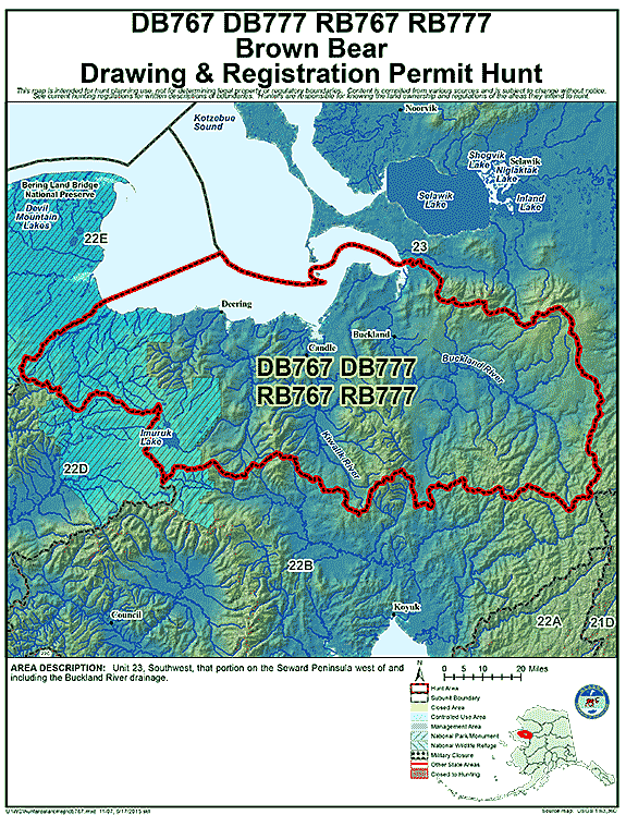 Map of  hunt number db767