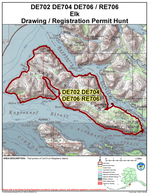 Map of elk hunt number de702