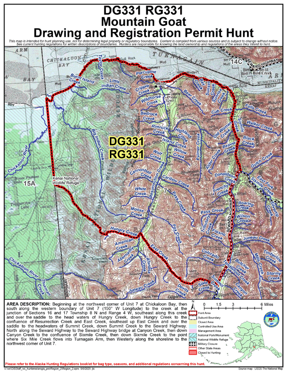 Map of  hunt number dg331