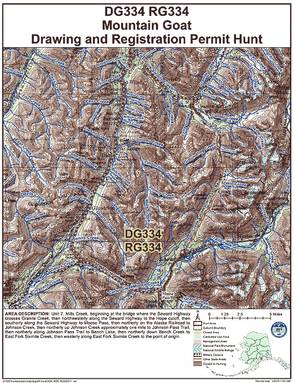 Map of  hunt number dg334