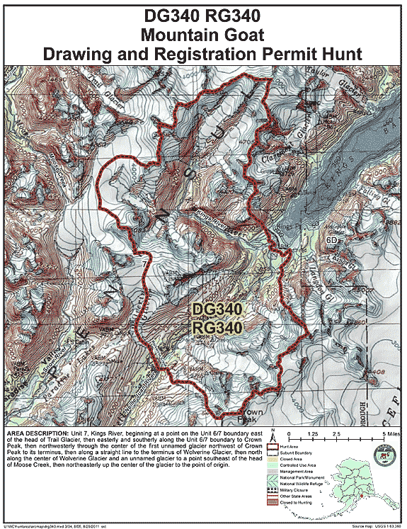 Map of  hunt number dg340