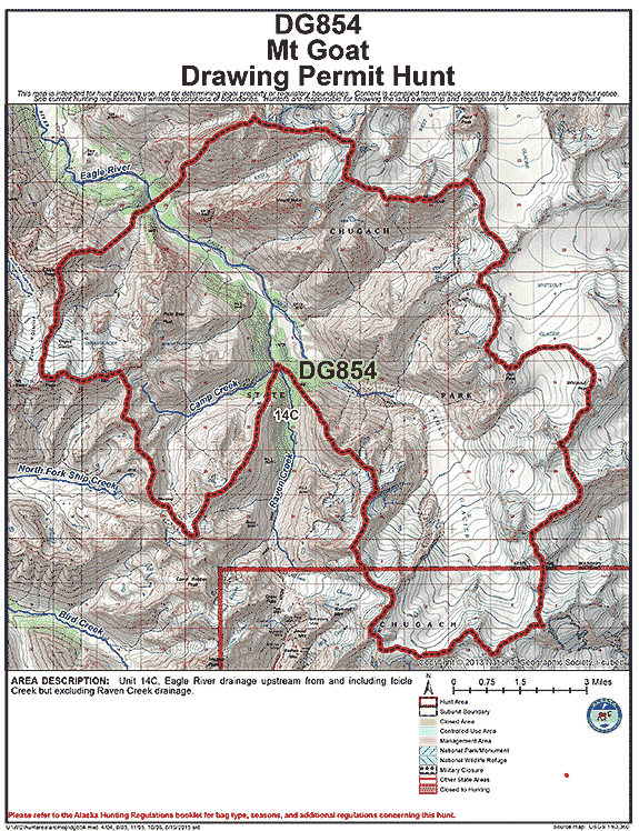 Map of  hunt number dg854