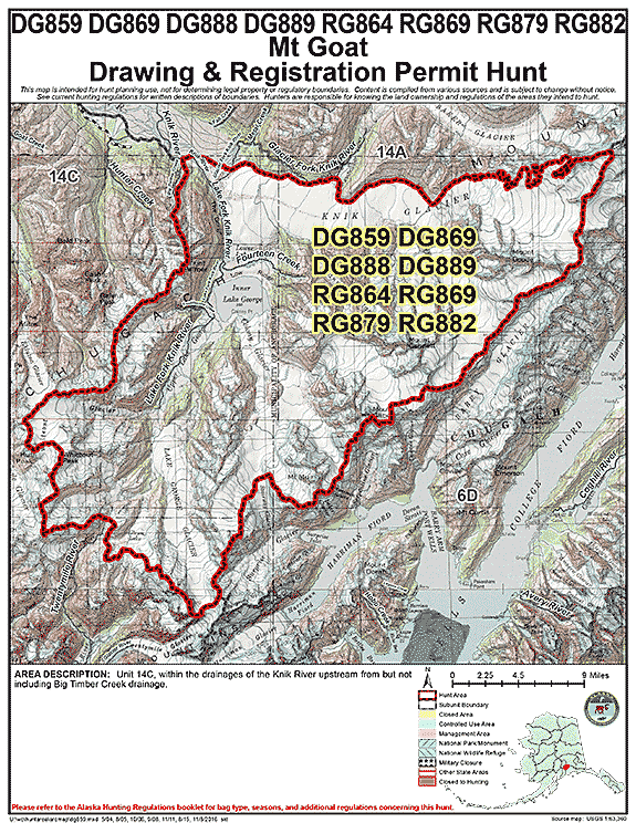 Map of  hunt number dg859