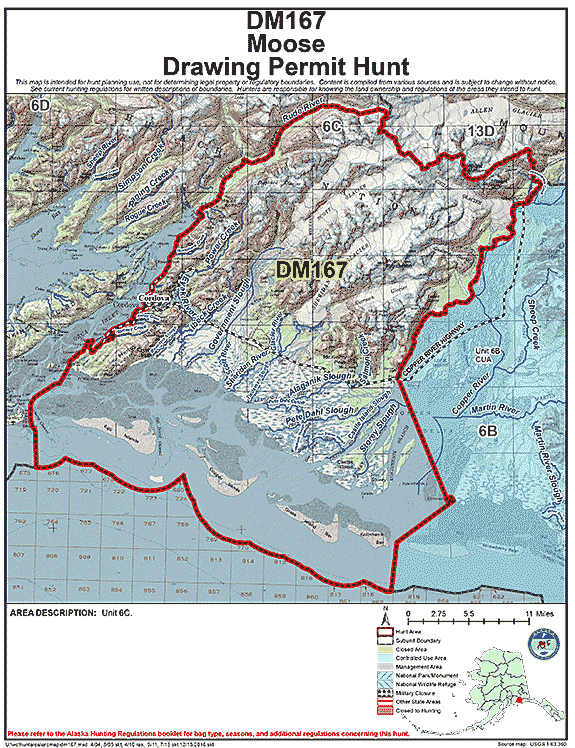 Map of moose hunt number dm167