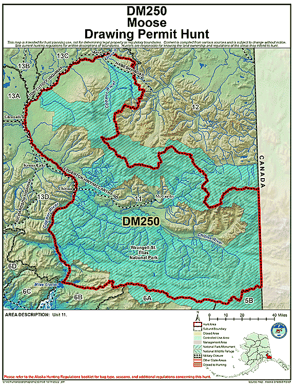Map of moose hunt number dm250