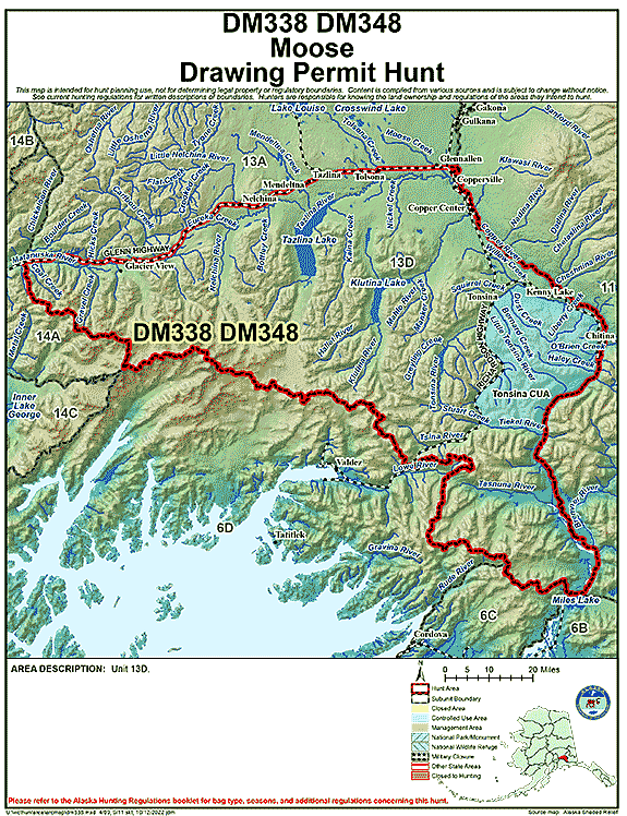 Map of moose hunt number dm338