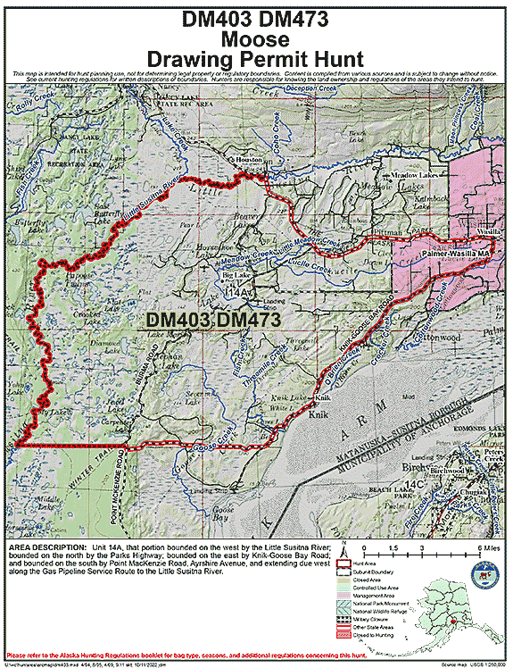 Map of moose hunt number dm403