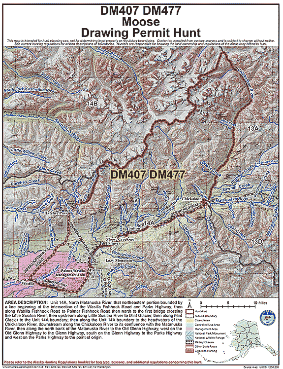 Map of moose hunt number dm407