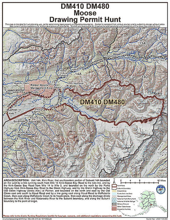 Map of moose hunt number dm410
