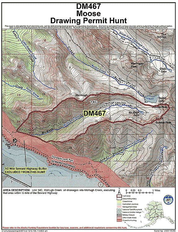 Map of  hunt number dm467