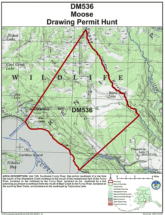 Map of moose hunt number dm536