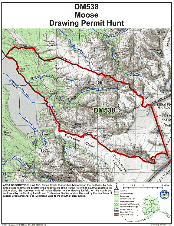 Map of moose hunt number dm538