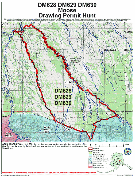 Map of moose hunt number dm628