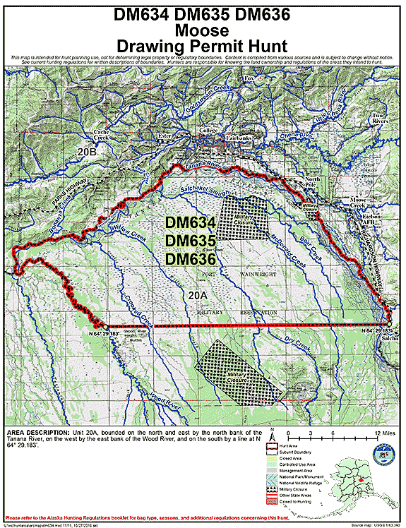 Map of moose hunt number dm634