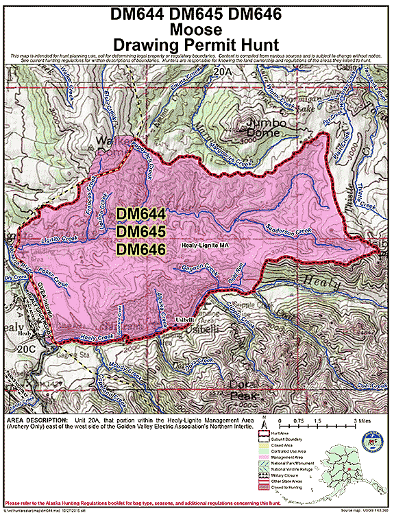 Map of moose hunt number dm644