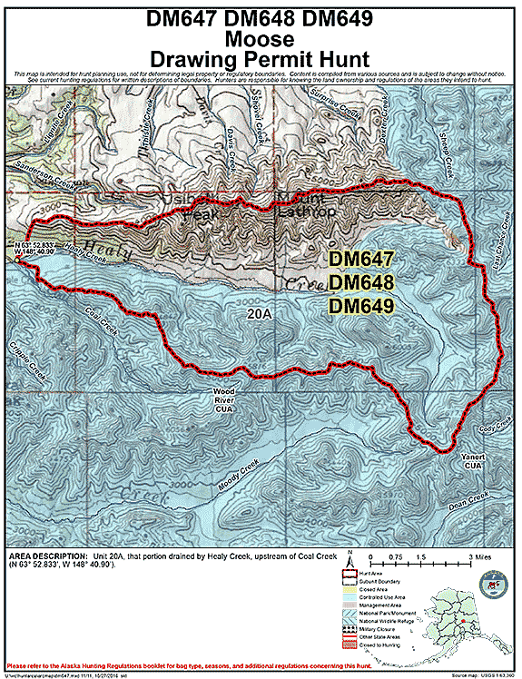 Map of moose hunt number dm647