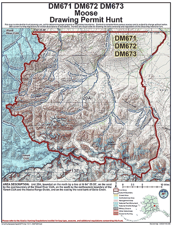 Map of moose hunt number dm671