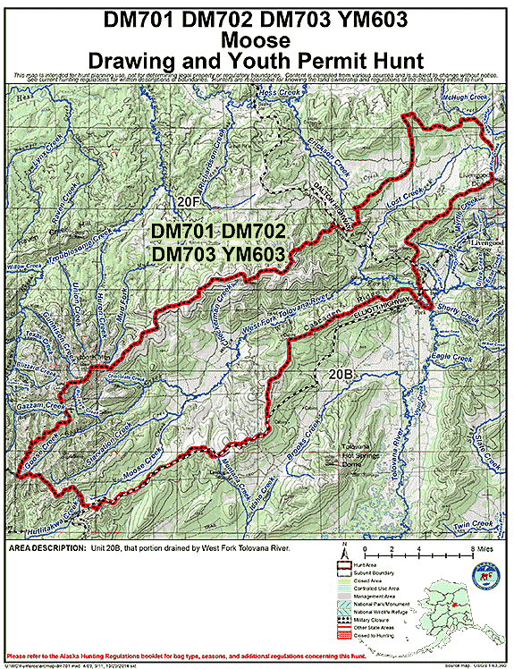 Map of moose hunt number dm701