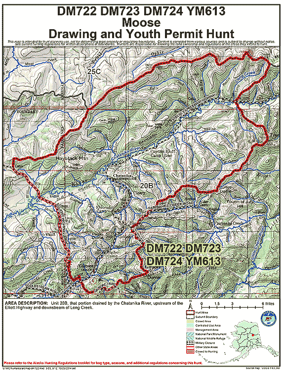 Map of moose hunt number dm722
