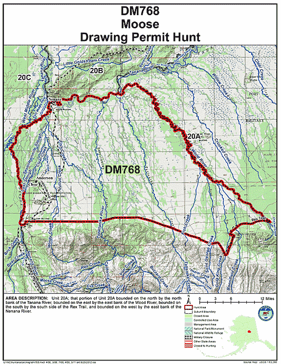 Map of moose hunt number dm768