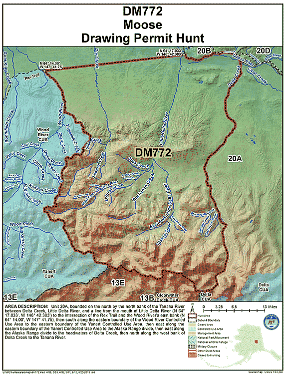 Map of moose hunt number dm772