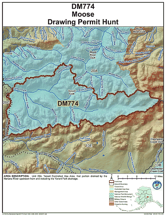 Map of moose hunt number dm774