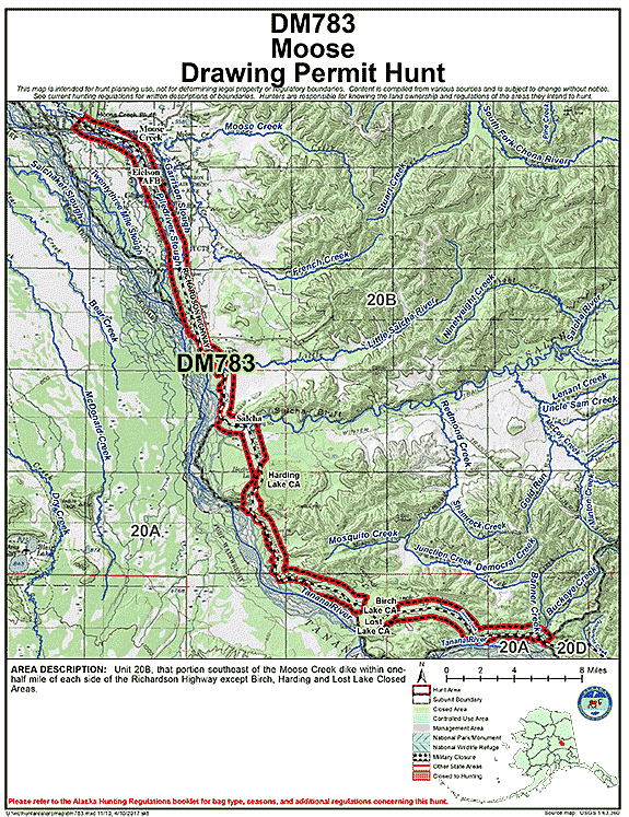 Map of moose hunt number dm783