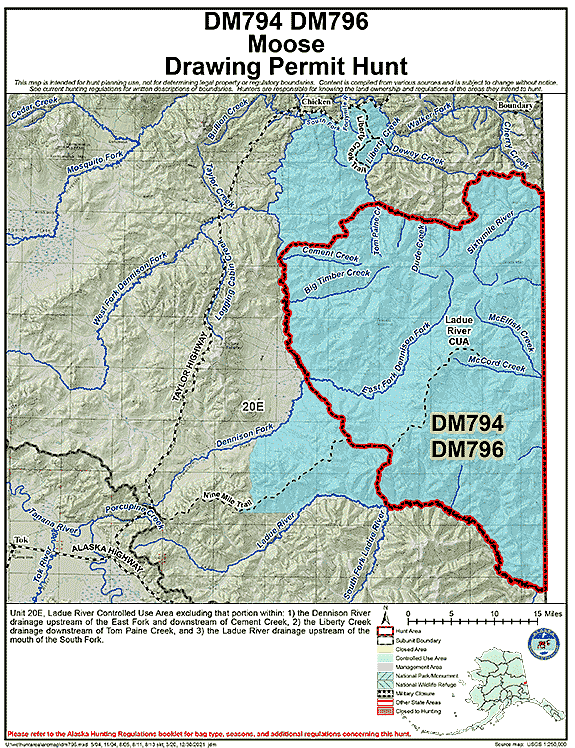 Map of moose hunt number dm796