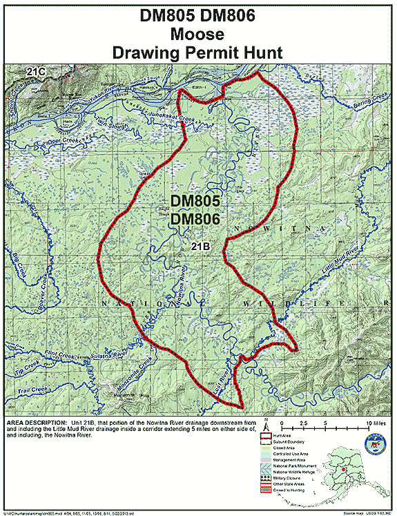 Map of moose hunt number dm805