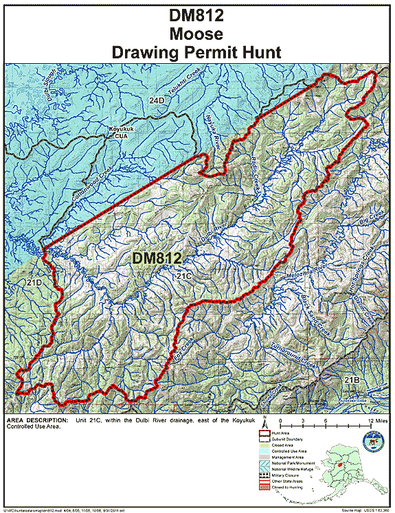 Map of moose hunt number dm812
