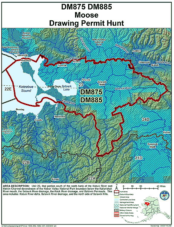 Map of moose hunt number dm875